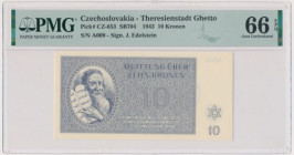 Czechoslovakia (Theresienstadt Ghetto), 10 Kronen 1943 - PMG 66 EPQ