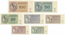 Czechoslovakia (Ghetto Theresienstadt), set 1-100 Krone 1943 (7 pcs.)