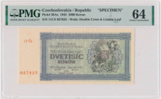 Czechoslovakia, 2.000 Korun 1945 - SPECIMEN - PMG 64