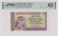 Czechoslovakia, 50 Korun (1945) - PMG 63 EPQ