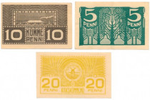 Estonia, group of 5-20 Penni 1919 (3 pcs.)