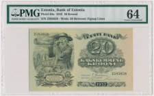 Estonia, 20 Krooni 1932 - PMG 64