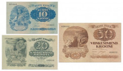 Estonia, group of 10-50 Krooni 1928 (3 pcs.)