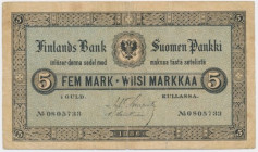 Finlandia, 5 Markkaa 1886 - RARE