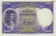 Spain, 100 Pesetas 1931