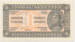 Yugoslavia, 10 Dinars 1944
