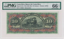 Costa Rica, 10 Kolon (1901-08) - PMG 66 EPQ