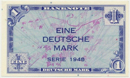 Germany, 1 Mark 1948 Beautifull crisp piece with original shine.&nbsp; Pięknie z...