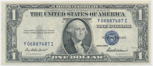 USA, Silver Certificate, 1 Dollar 1935 - F - Priest & Anderson Signatures Priest...