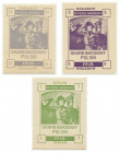 Skarb Narodowy Polski, znaczki 1, 5 i 25 dolarów 1918 (3szt.)