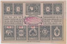 Warszawa, kartka żywnościowa na chleb, ziemniaki i cukier 1919
