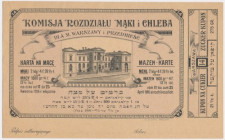 Warszawa, kartka żywnościowa na macę 1916 - judaika - RZADKA