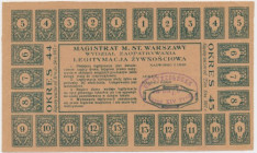 Warszawa, legitymacja żywnościowa 1917