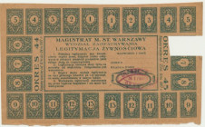Warszawa, legitymacja żywnościowa 1917