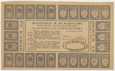 Warszawa, legitymacja żywnościowa 1917 - okres 42 -