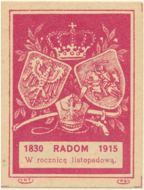 Radom, znaczek w rocznicę listopadową 1915 Znaczek o dobrej prezencji. Przymocow...