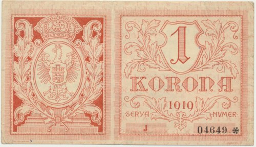 Lwów, 1 korona 1919 Skaleczenia i drobne rozdarcia.&nbsp; Reference: Podczaski G...