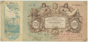 Lwów, Asygnata Kasowa na 100 koron 1915 - NIEKASOWANY - RZADKOŚĆ