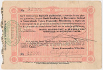 Sosnowice, Bank Handlowy, kwit na 50 kopiejek 1914