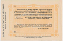 Sosnowice, Bank Handlowy, kwit na 1 rubla 1914 - imienny -