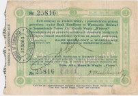 Sosnowice, Bank Handlowy, kwit na 3 ruble 1914