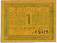 Wilno, Wileński Bilet Bankowy, 1 marka 1920 - bardzo ładny