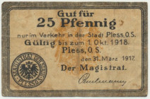 Pszczyna, 25 fenigów marzec 1917 - rzadki