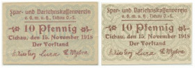 Tychy, zestaw 10 fenigów 1918 (2 szt.)