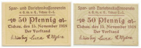 Tychy, zestaw 50 fenigów 1918 (2 szt.)