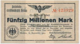 Germany (Breslau), 50 million Mark 1923