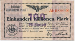 Breslau, 100 million mark 1923