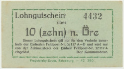Germany, Norway (Sagen), Feldpost Nr. 32117A - 10 Ore - PMG 55 - UNIQUE