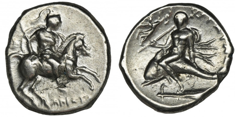 Greece, Calabria, Tarentum, Nomos - RARE Beautiful didrachm (sometimes also call...