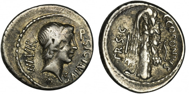 Roman Republic, Q. Sicinius and C. Coponius, Denarius Presented denarius is dedi...