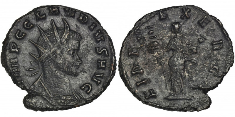 Roman Imperial, Claudius II Gothicus, Antoninianus - RARE Rare issue with Fides ...