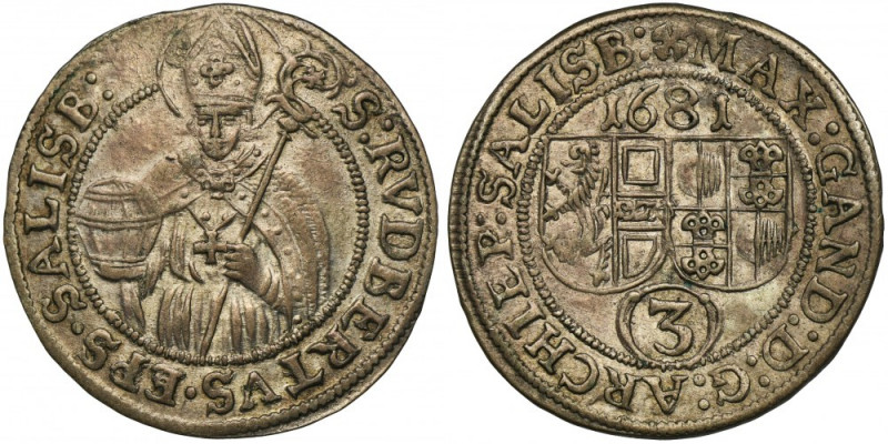 Austria, Archbishopric of Salzburg, Max Gandolf von Küenburg, 3 Kreuzer Salzburg...