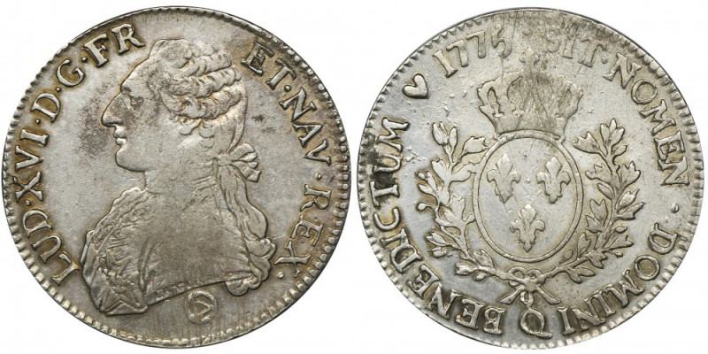 France, Louis XVI, Ecu Perpignan 1775 Q Ecu form Perpignan mint. Ecu z mennicy w...