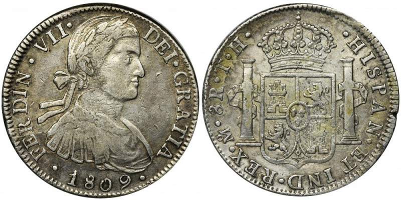 Mexico, Ferdinand VII, 8 Reales Ciudad de México 1809 TH Weight 26.73 g Osiem re...