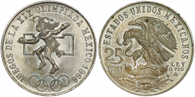 Mexico, Republic, 25 Pesos 1968 - 19th Olympic Games &nbsp; Srebro próby '720'....