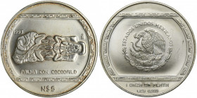 Mexico, Republic, 5 New Pesos 1993 - Palma con cocodrilo