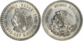 Mexico, Republic, 5 Pesos 1947 Cuauhtemoc