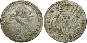 Germany, Kingdom of Prussia, Friedrich II, 6 Groschen Königsberg 1756 E