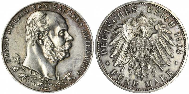 Germany, Saxony-Altenburg, Ernst I, 5 Mark Berlin 1903 A - RARE Rare issue&nbsp;...
