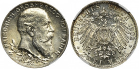 Germany, Baden, Friedrich I, 2 Mark Karlsruhe 1902 G - NGC MS63