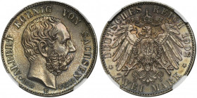 Germany, Saxony, Albert, 2 Posthumous Mark Muldenhütten 1902 E - NGC MS63
