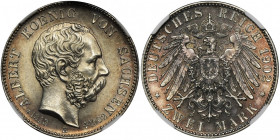 Germany, Saxony, Albert, 2 Posthumous Mark Muldenhütten 1902 E - NGC MS63