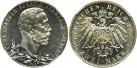 Germany, Schwarzburg-Sondershausen, Karl Günther, 2 Mark Berlin 1905 - NGC PF65 2-ga nota