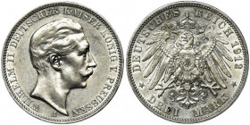 Germany, Kingdom of Prussia, Wilhelm II, 3 Mark Berlin 1912 A