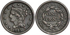 USA, 1 Cent 1845 - Young Head