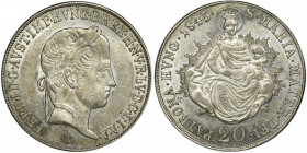 Hungary, Ferdinand I, 20 Kreuzer Kremnitz 1845 B